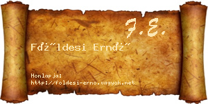 Földesi Ernő névjegykártya