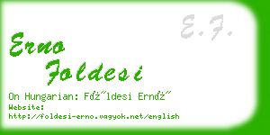 erno foldesi business card